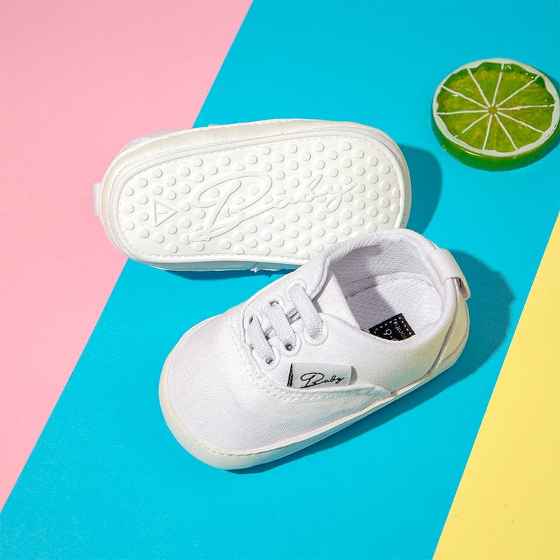 ohsofy Morbido Infant Baby Boys Girls Canvas Sneaker Toddler Slip On Anti Skid Newborn First Walkers Candy Shoes for 0-18 Months - Image 5